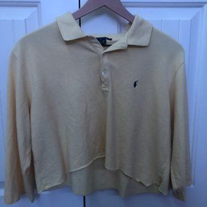 yellow cropped ralph lauren tee
